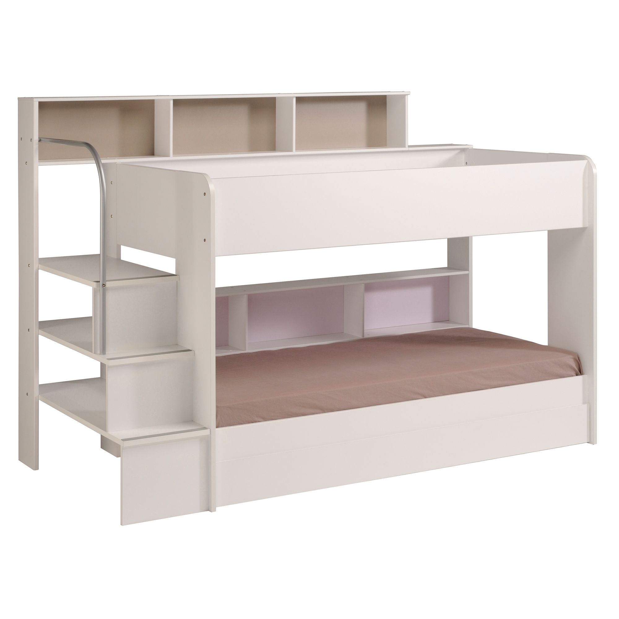 Parisot Bibop Bunk Bed White With Pink & Acacia Interchangeable Panels ...