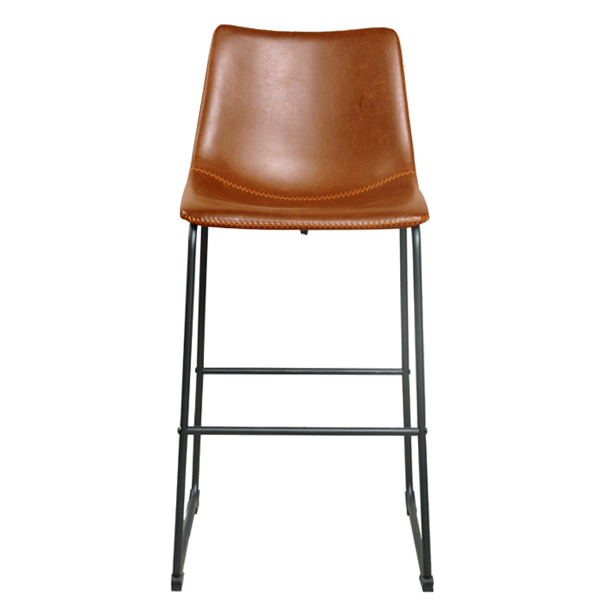 tan leather barstool