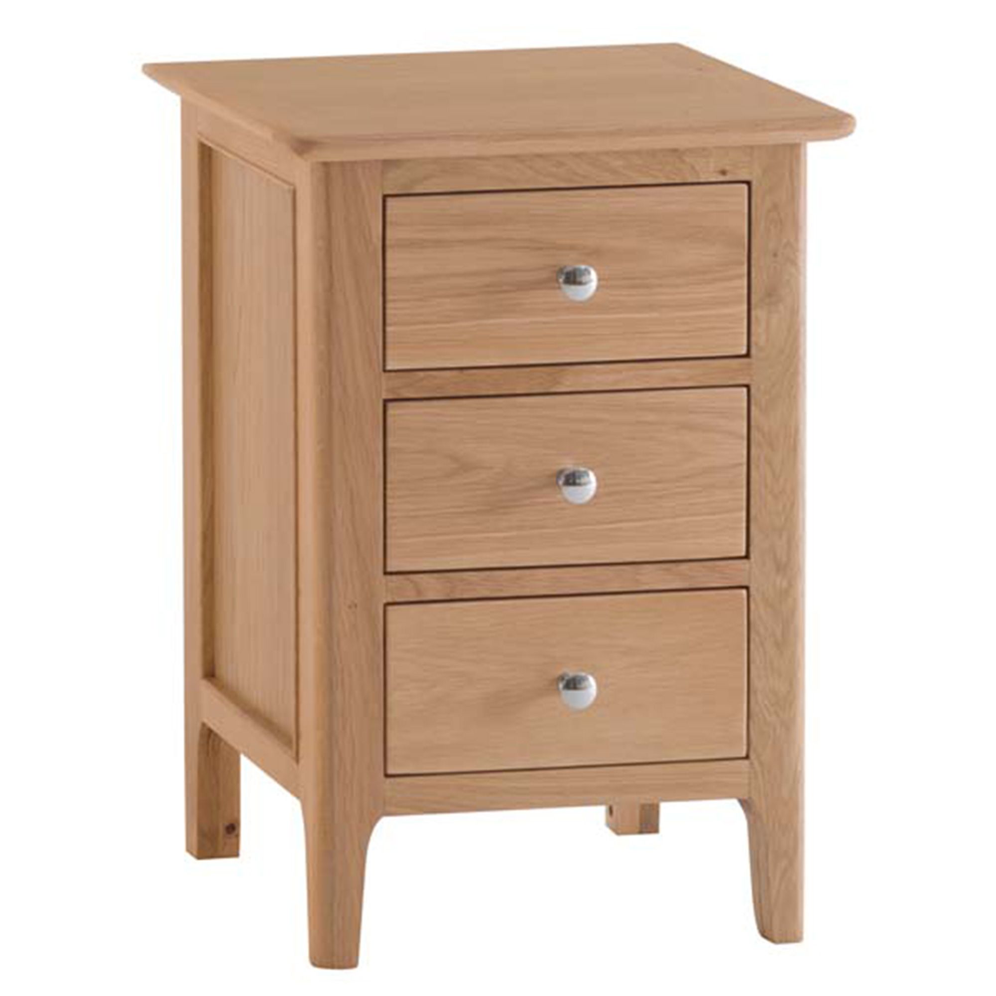 Alford 3 Drawer Bedside Locker Light Oak Bedside Lockers & Bedside