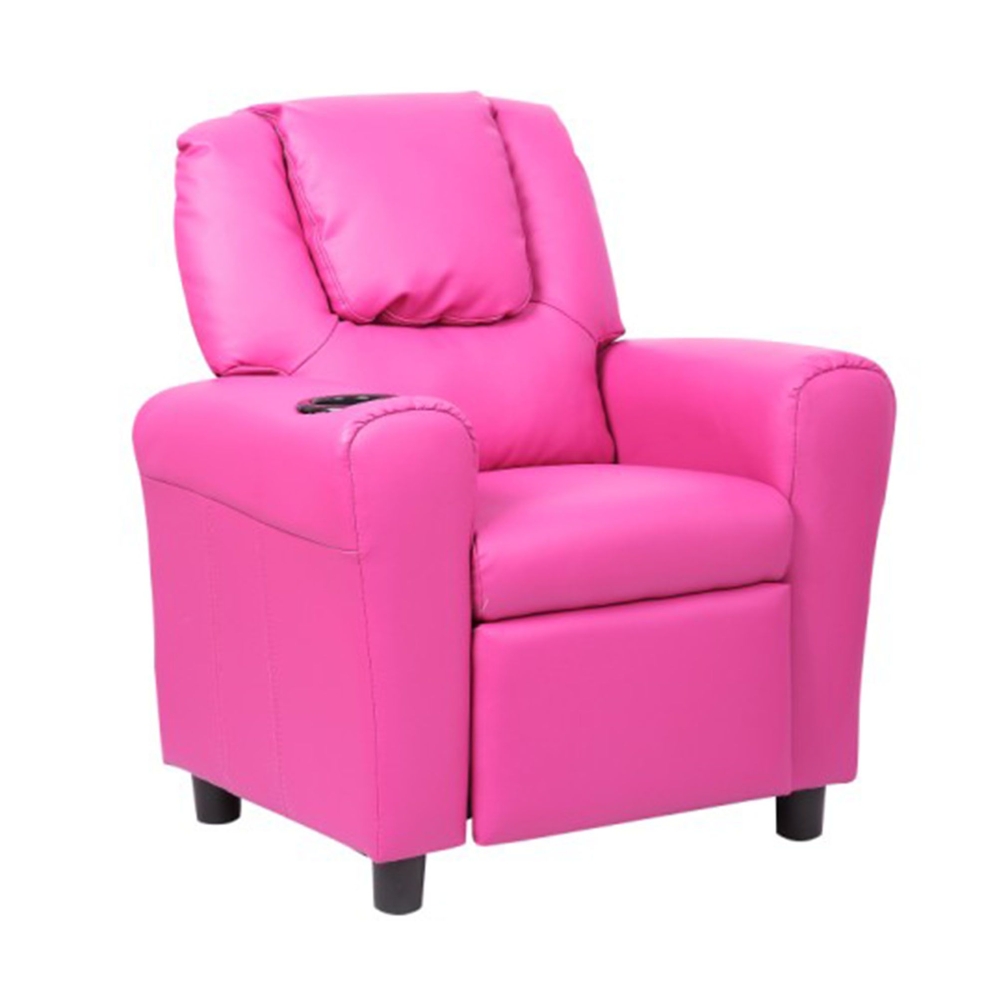 Kids Recliner Armchair Faux Leather Pink - Chairs & Stools - Meubles