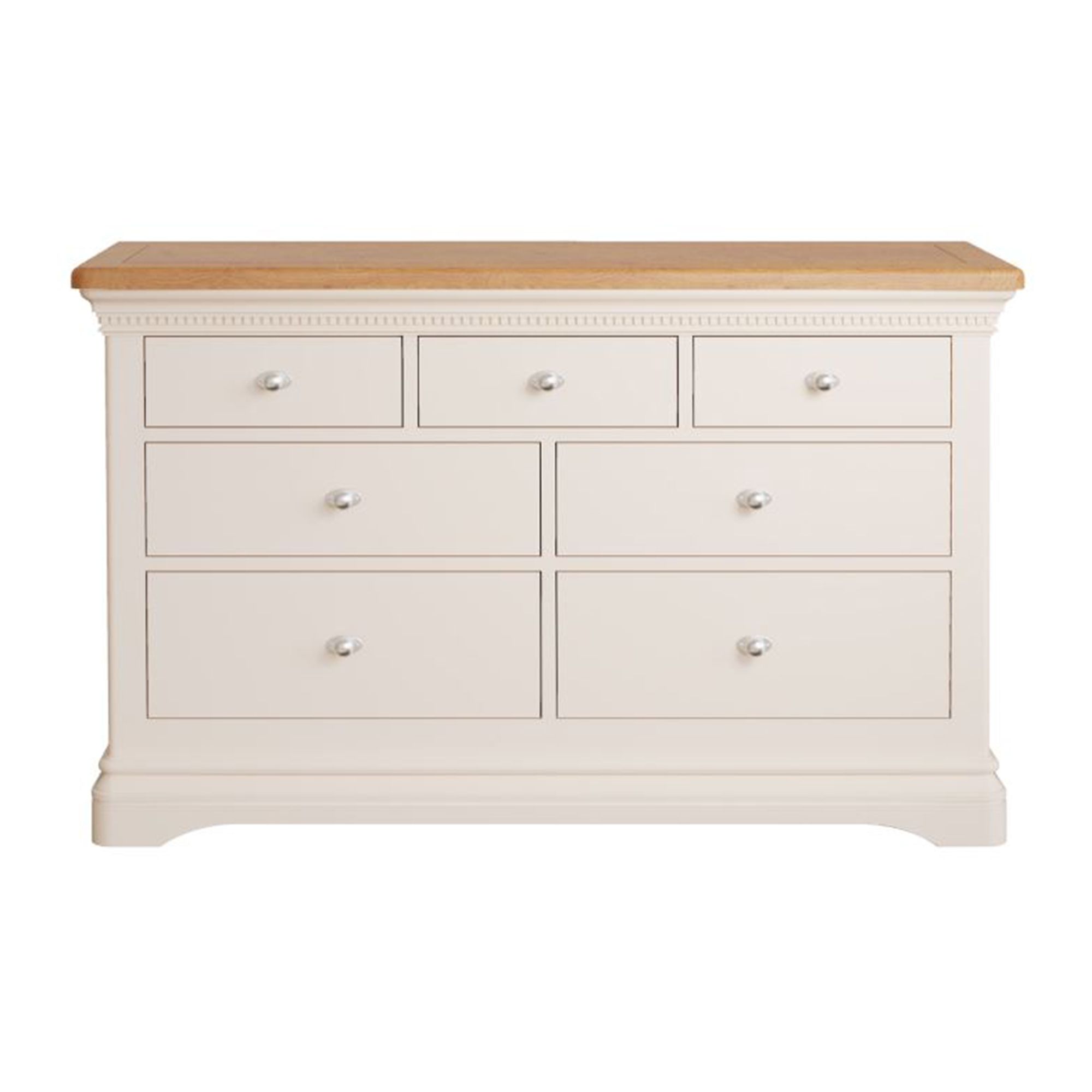 Bellingham 4+3 Drawer Chest of Drawers Painted Off-White With Oak Top ...