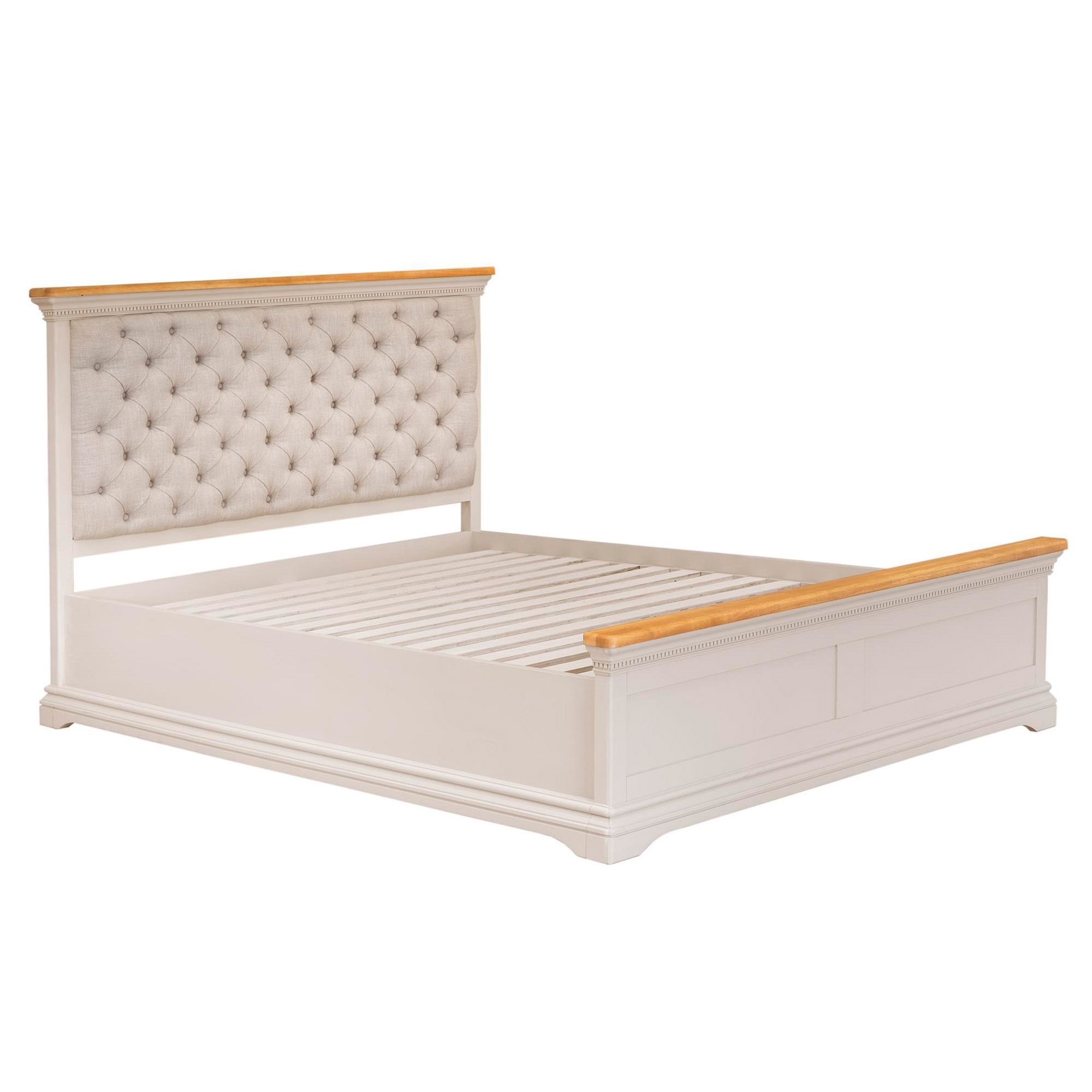 Bellingham Bedstead Painted OffWhite & Oak Top Bedsteads & Bed