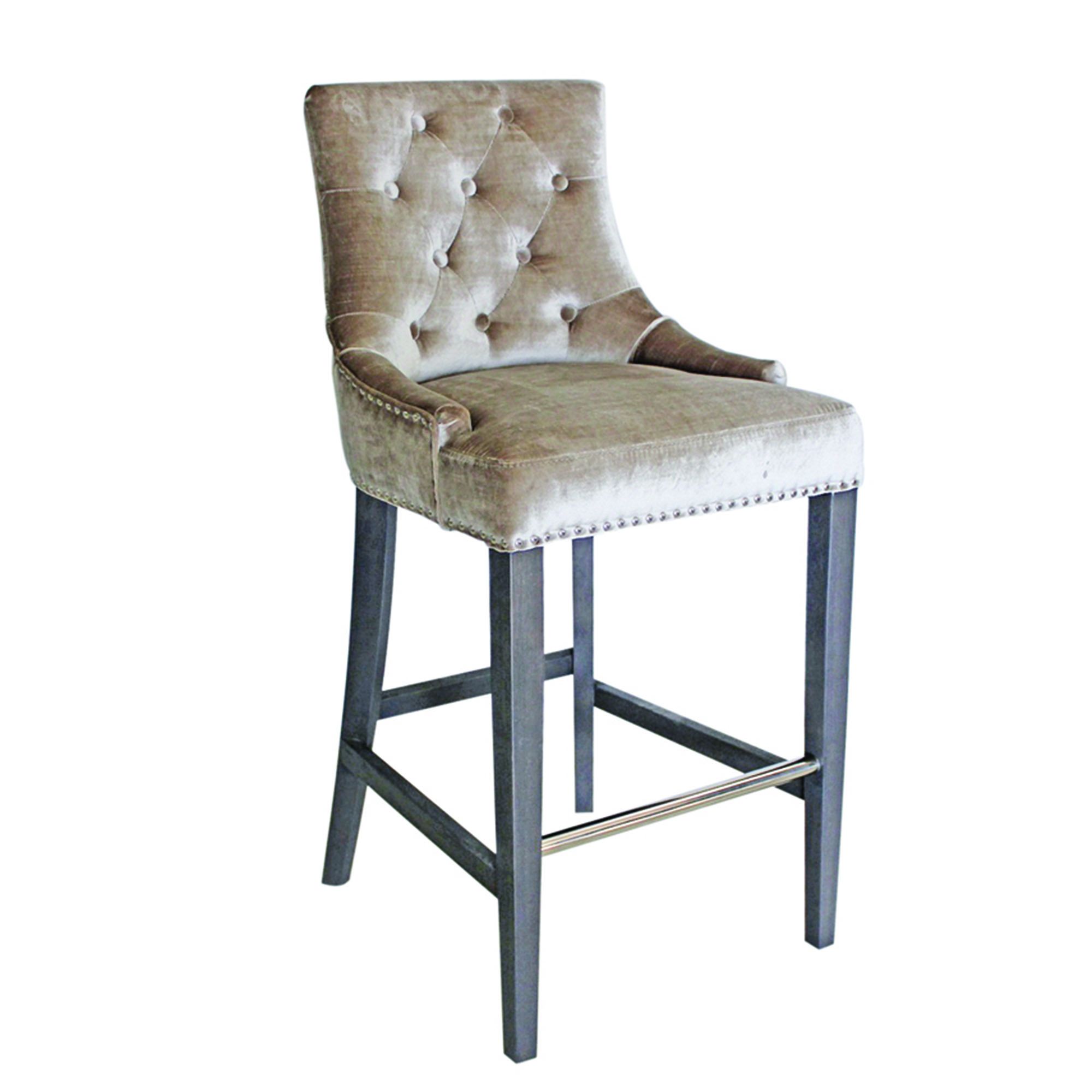 Bruno Knockerback High Bar Stool Fabric Champagne Counter Stools