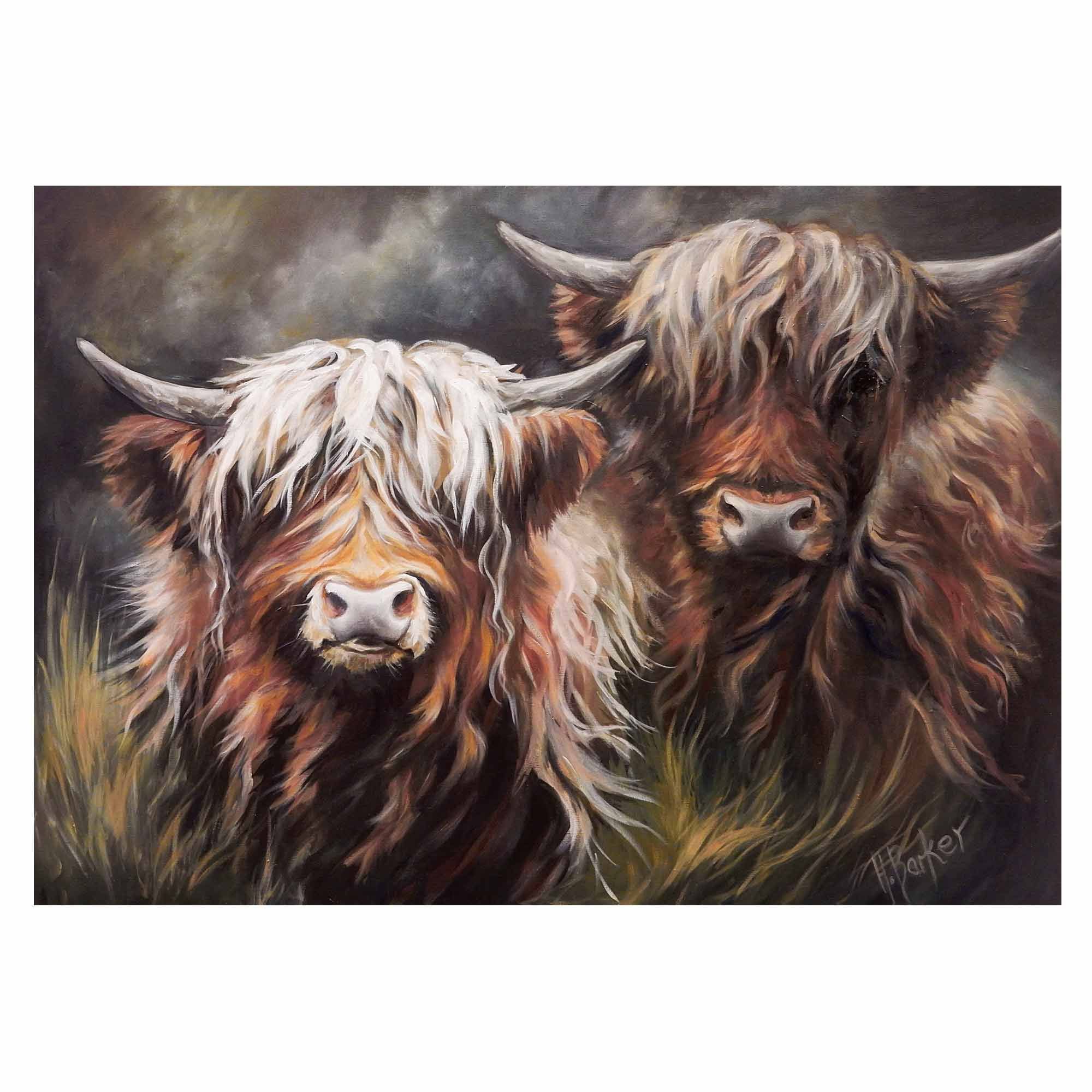 Artko Two Highland Lasses 100cm x 70cm Canvas By Hilary Barker ...