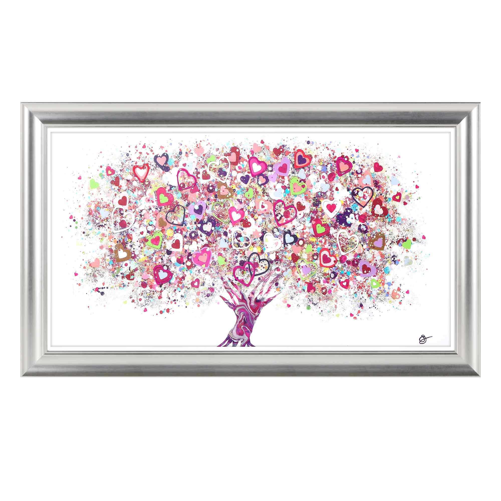 Artko Tree of Love 123cm x 73cm Picture By Sara Otter Silver Frame ...