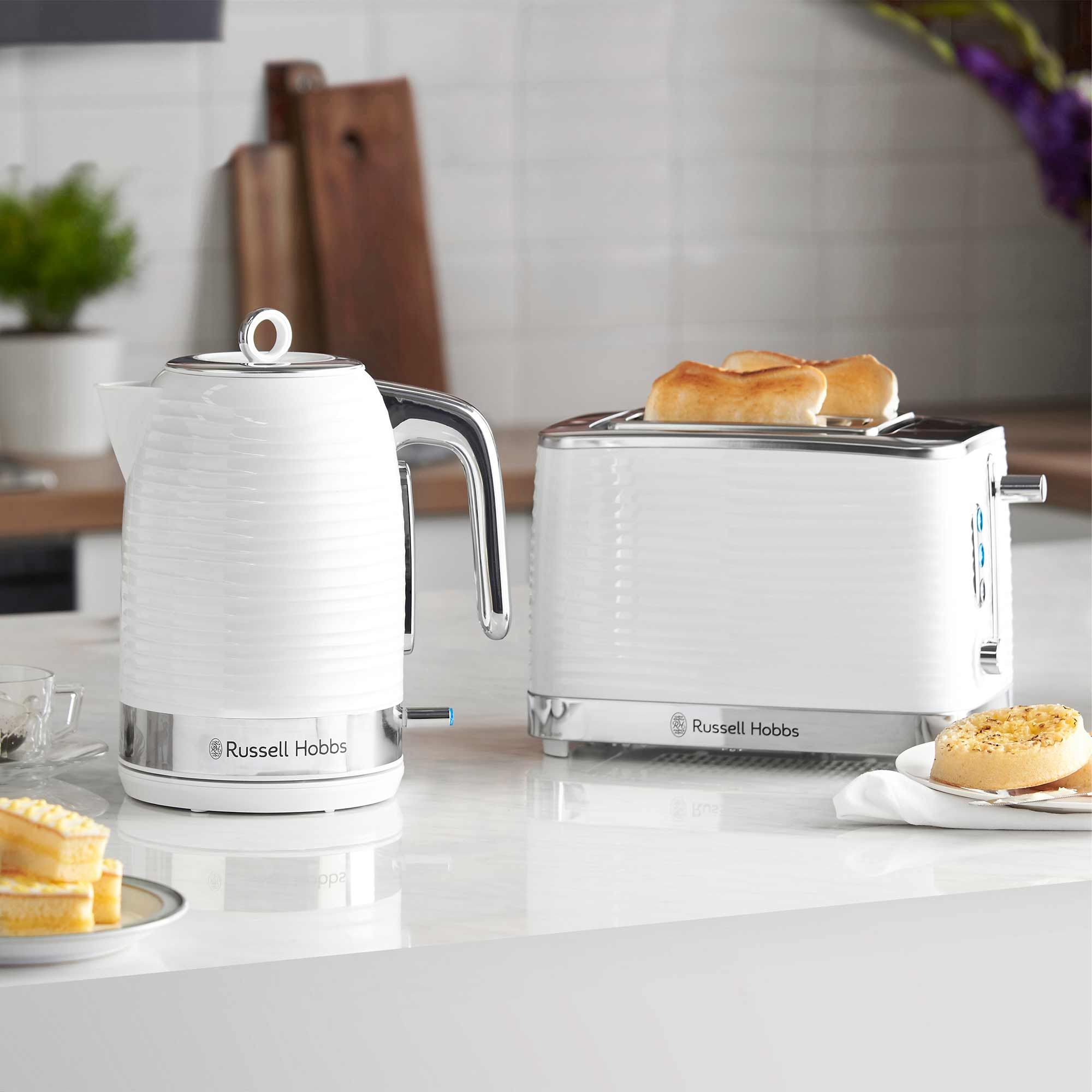 Russell Hobbs Inspire 1.7L Kettle & 2 Slice Toaster White - Kettles ...