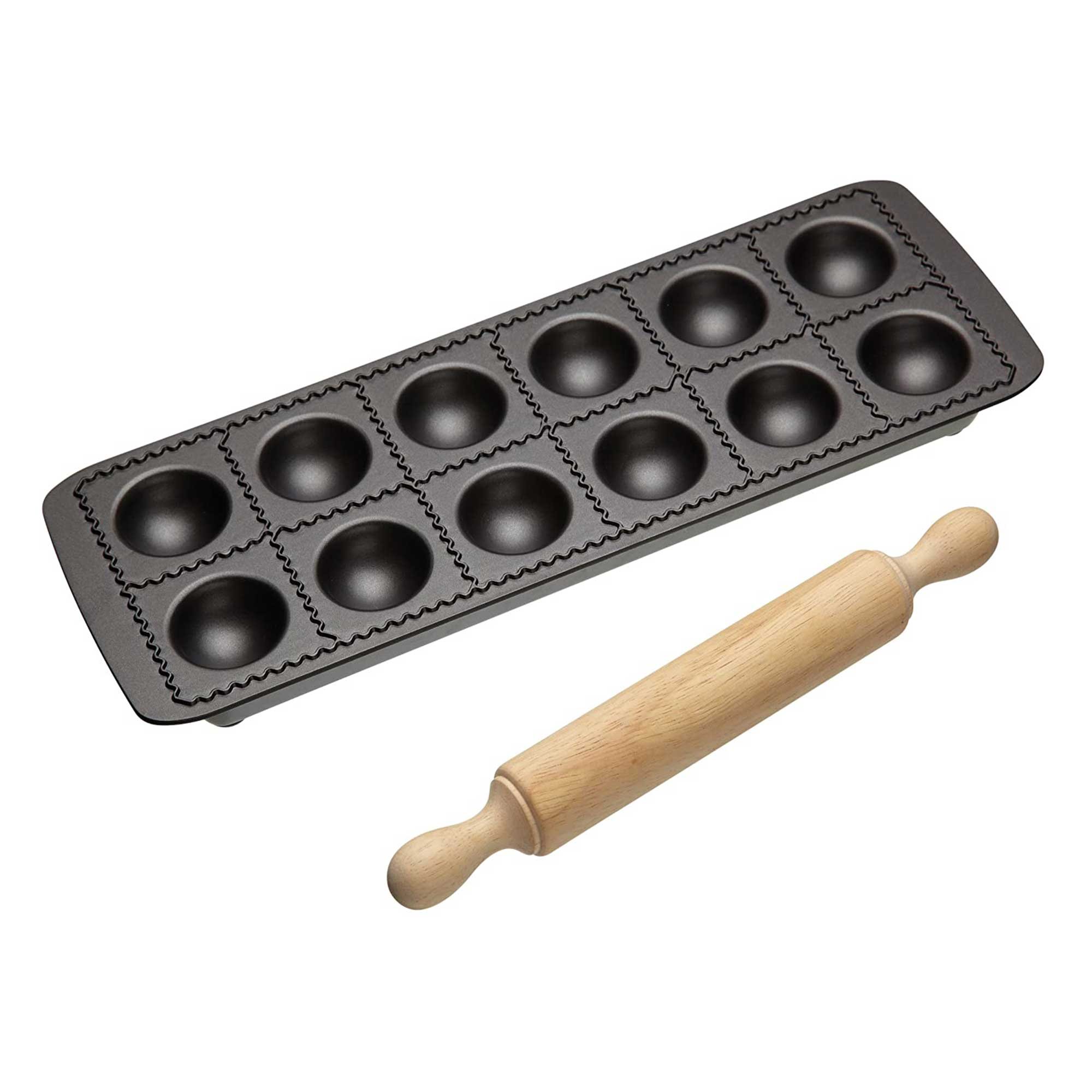 Wooden Ravioli Mould Tray 'Sartiglia' with Tamper, makes 8 pieces – Italian  Cookshop Ltd