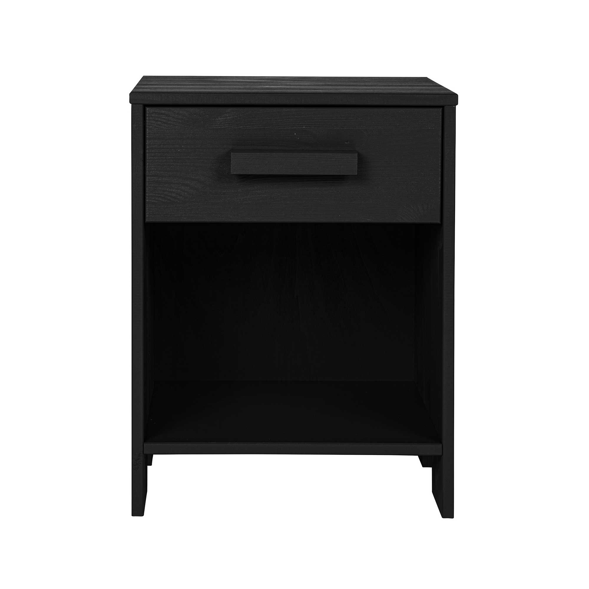 black bedside locker