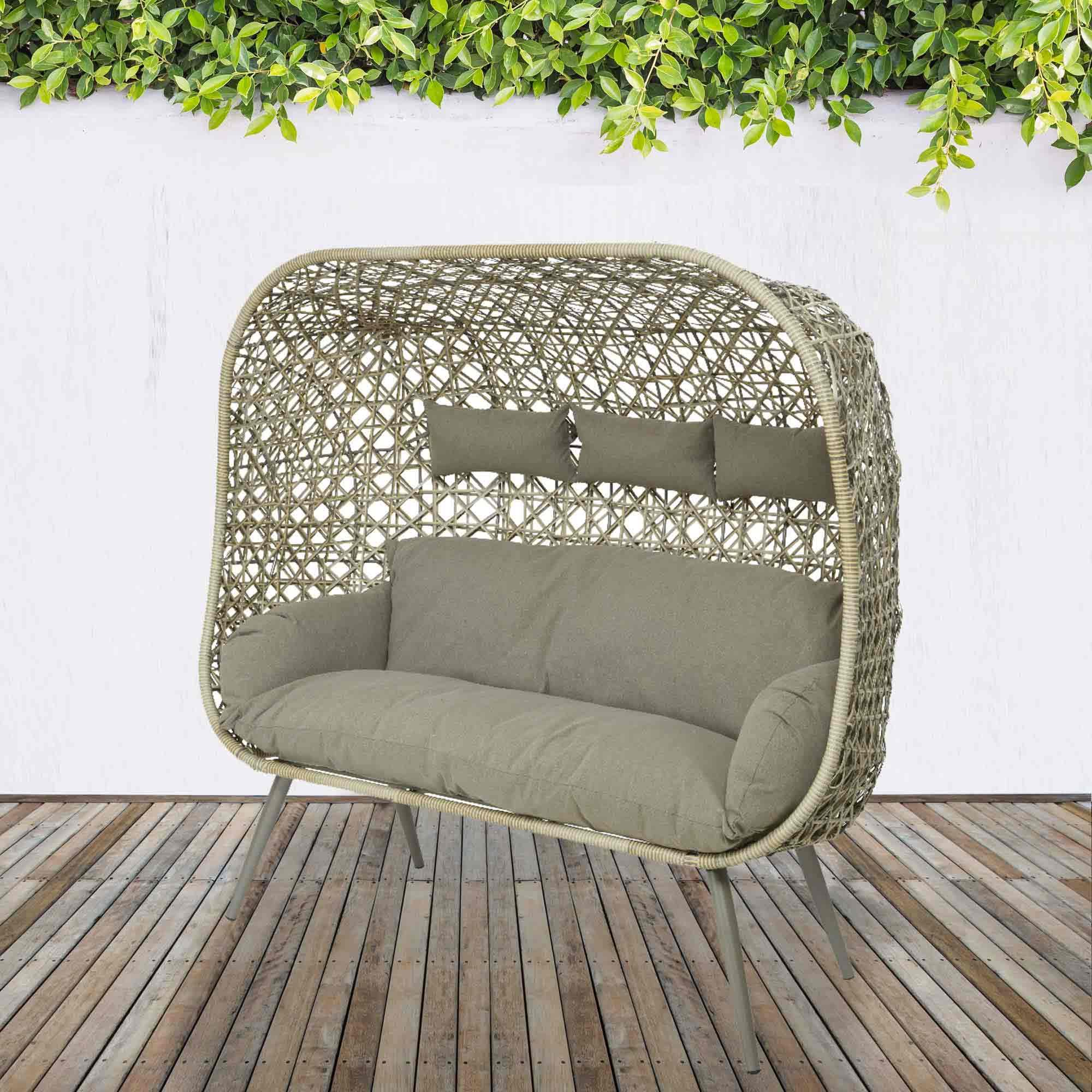 Naples standing rattan online double chair