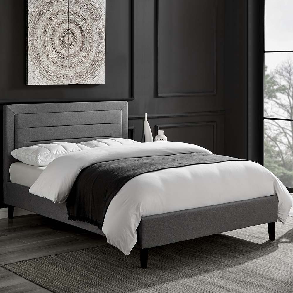 Picasso Double (135cm) Bedstead Fabric Grey - Meubles