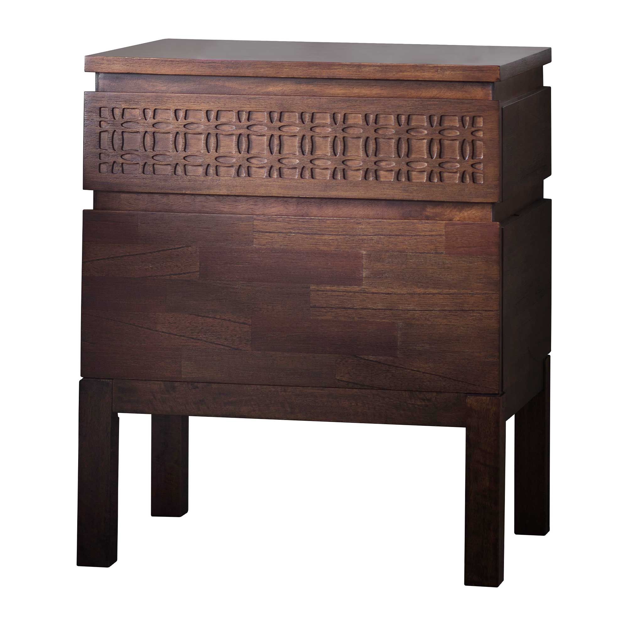 Jaipur 2 Drawer Bedside Locker Dark Brown Bedside Lockers & Bedside