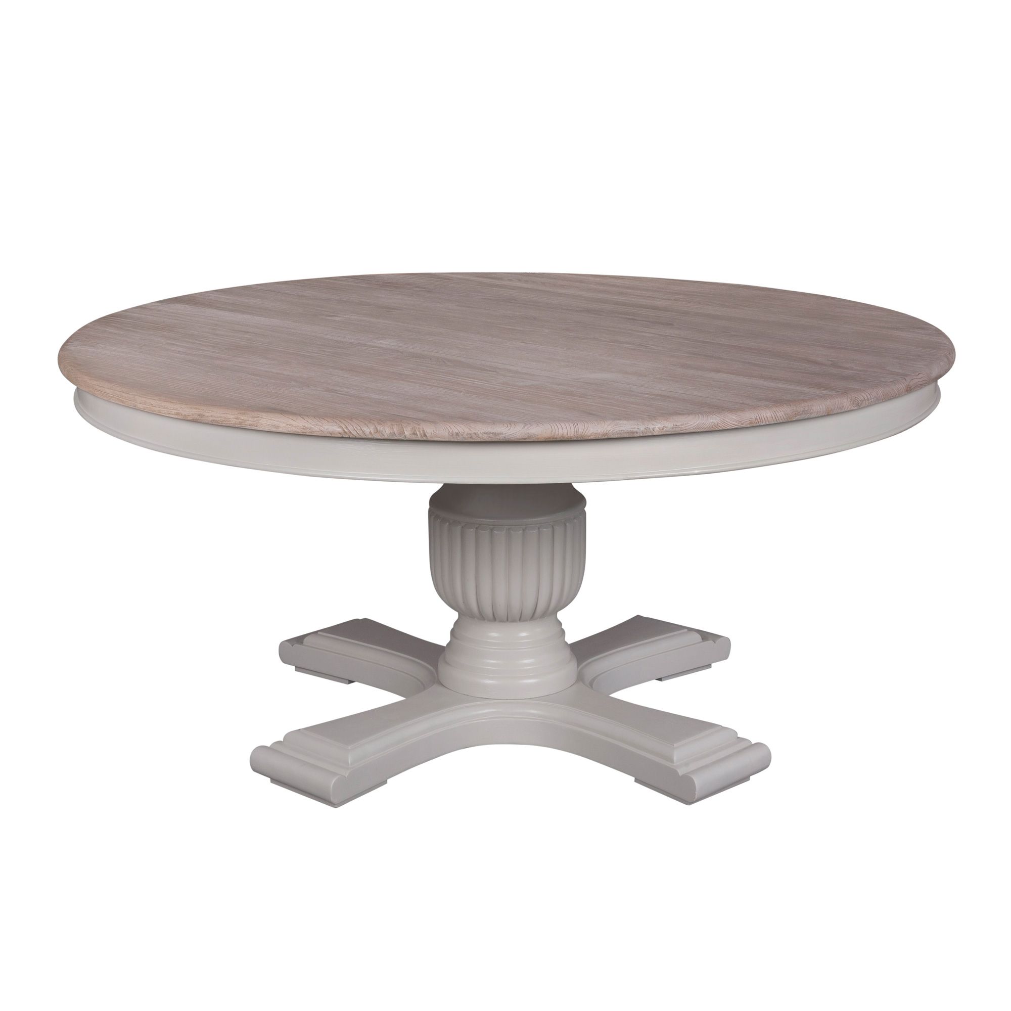 Georgia 8 Person Round Dining Table Grey & Oak - Dining Tables - Meubles