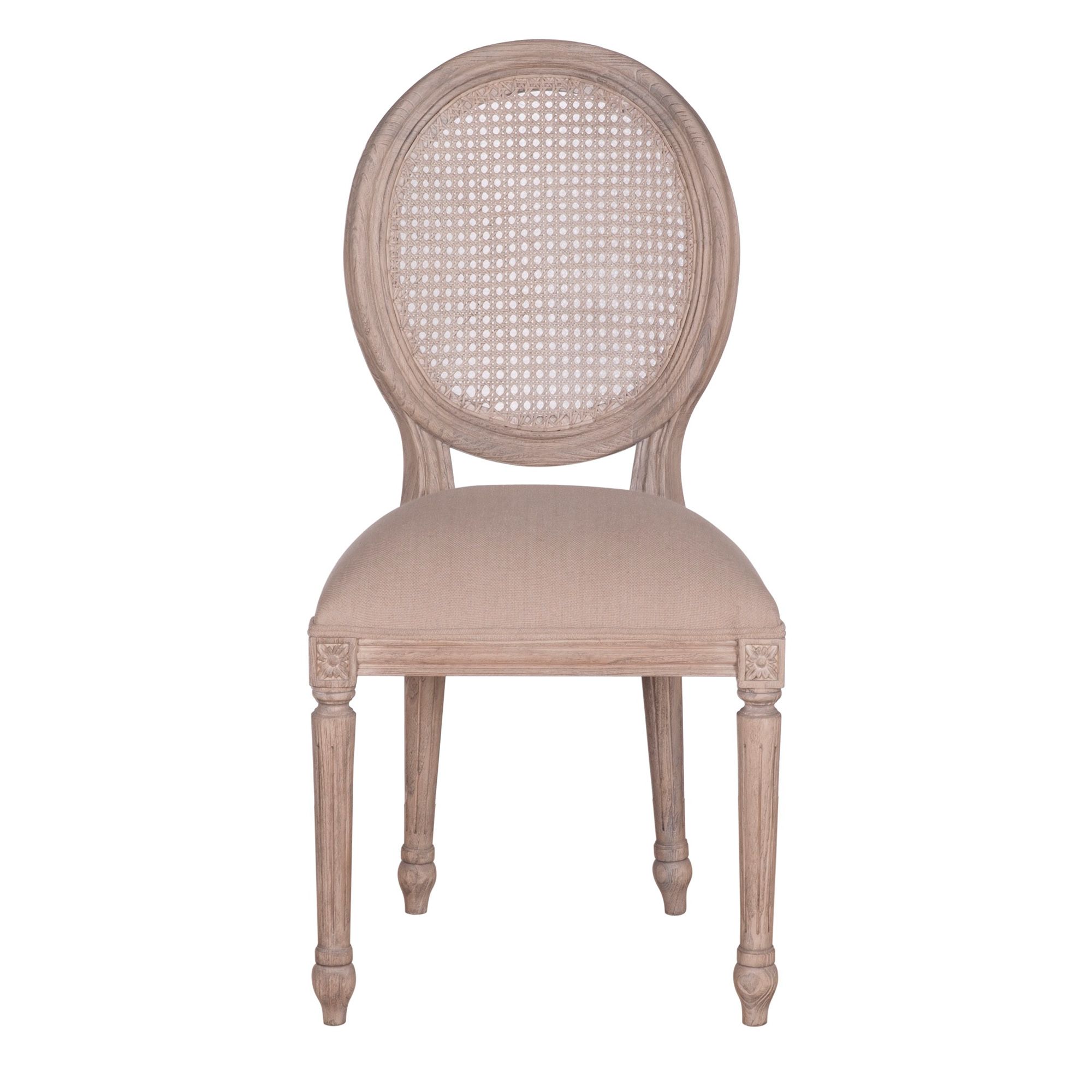 Georgia Rattan Back Dining Chair Rustic Brown With Beige Seat - Dining