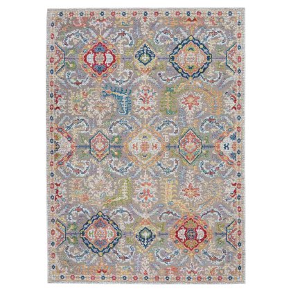 Ankara Global 12 Rug Grey & Multicoloured (Multiple Sizes)