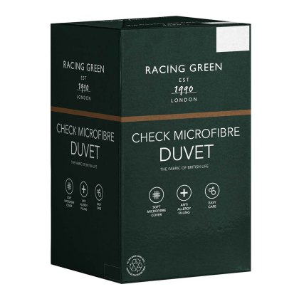 Racing Green Check Microfibre Duvet 10.5 (Multiple Sizes)