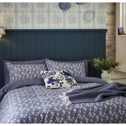 Calico Duvet Cover Set Blue (Multiple Sizes)