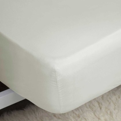 200 Thread Count Fitted Sheet (11") Ivory (Multiple Sizes)