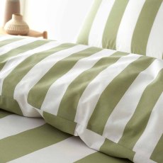 Cove Stripe Duvet Cover Set Green (Multiple Sizes)