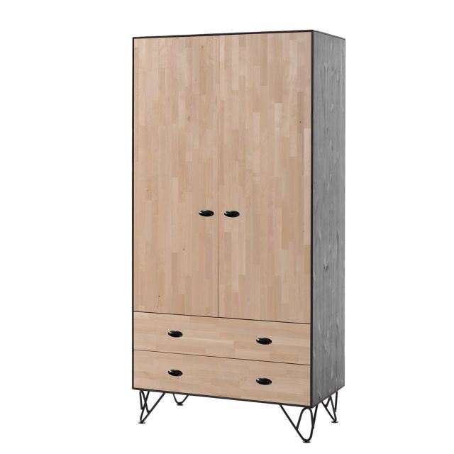 Vipack William 2 Door Wardrobe Black Birch Wardrobes Meubles