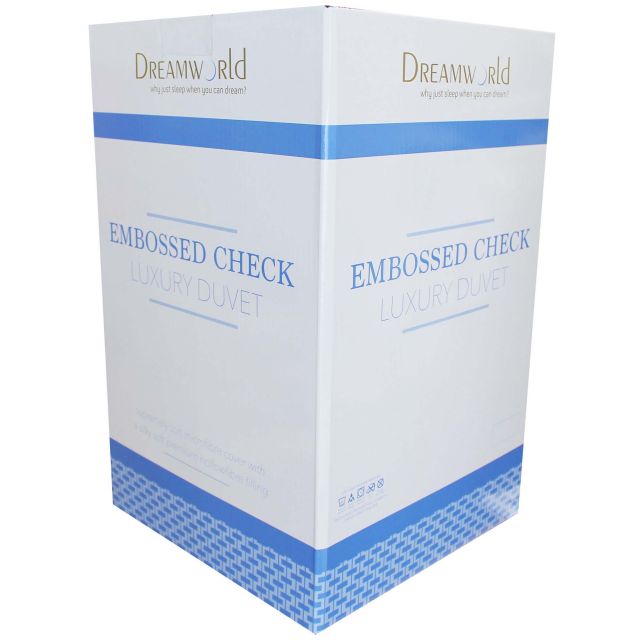 Dreamworld Embossed Check Microfibre Single Duvet 13 5 Tog