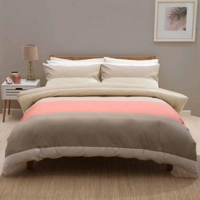 Belledorm Whistler Super King Duvet Cover Set Coral Duvet Covers