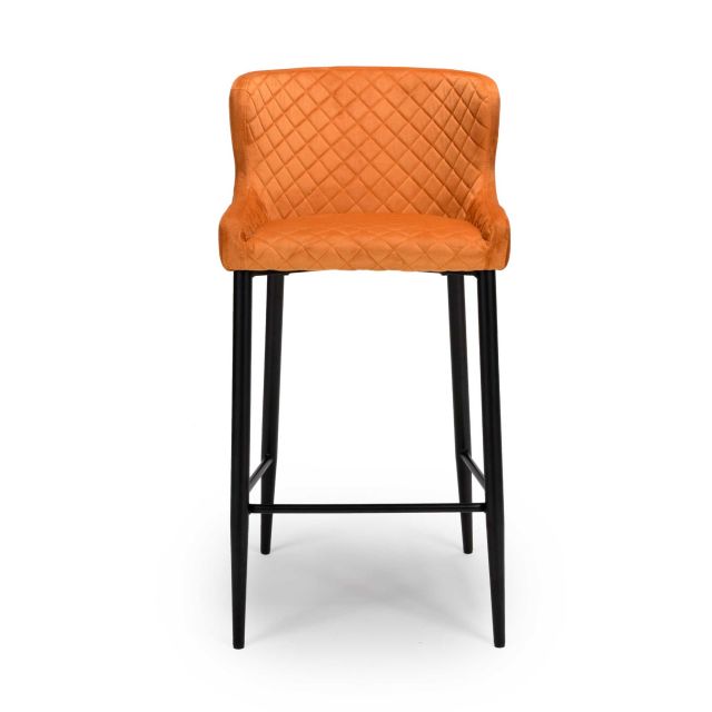 Malmo High Bar Stool Fabric Burnt Orange | Beautiful ...