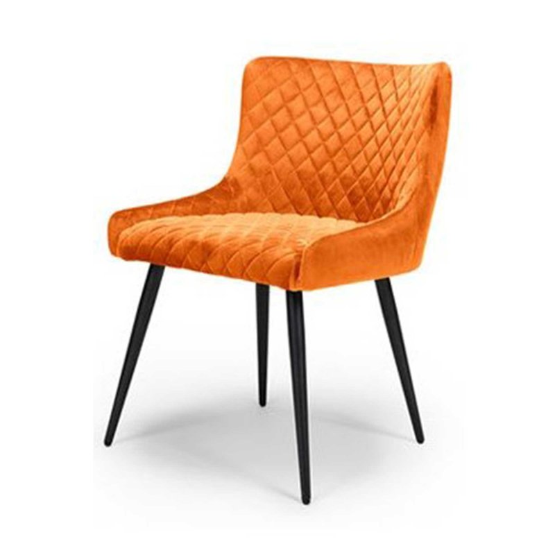 burnt orange upholstered dining chairs