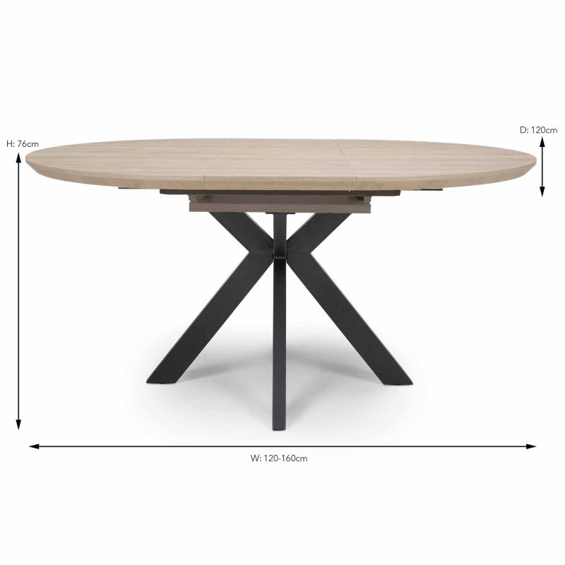 120cm extending deals oak dining table