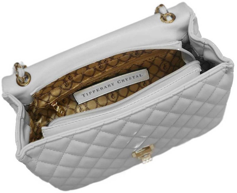 Tipperary Crystal Palermo Quilted Handbag Off White Meubles