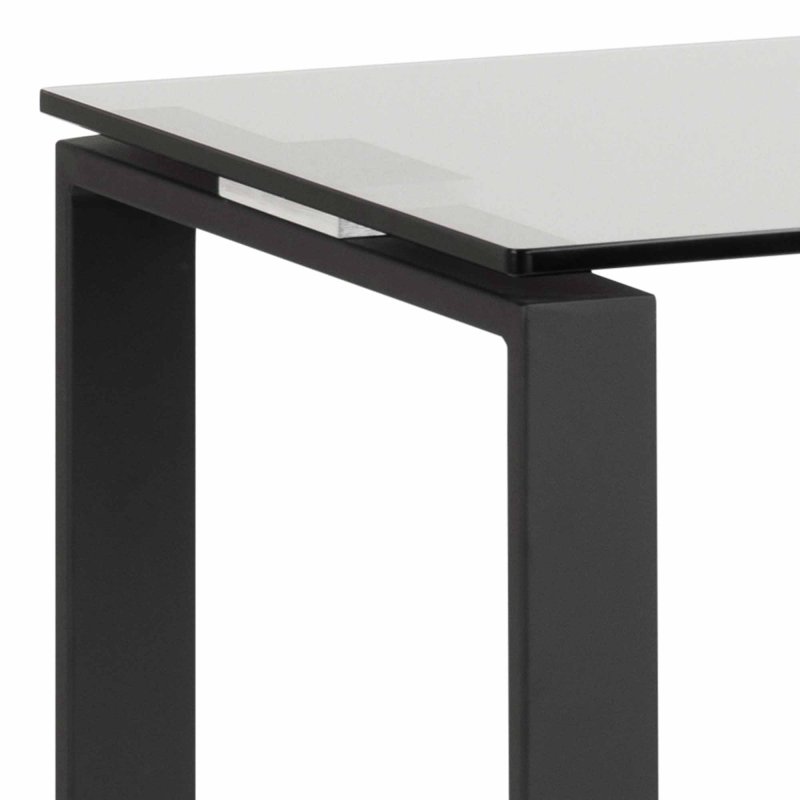 Black corner store console table