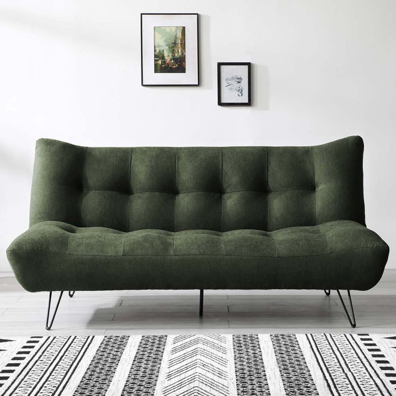 Dark green store futon