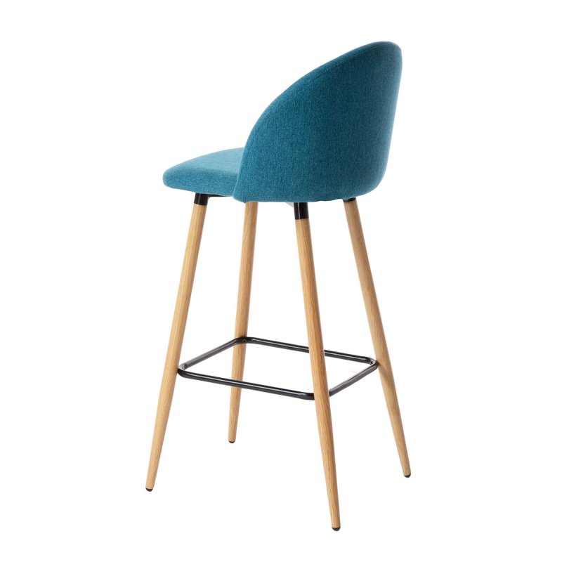 blue fabric bar stool