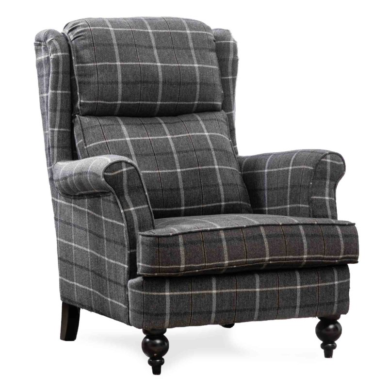 grey check armchair