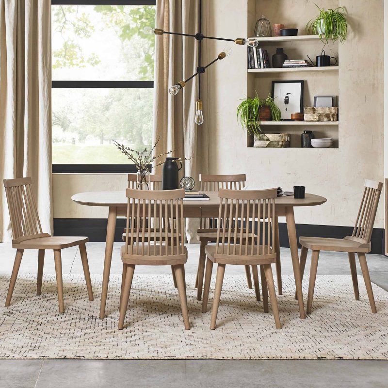 Medium oak dining table deals and chairs