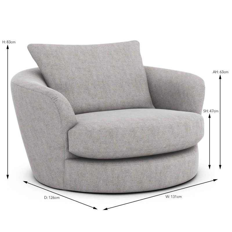 Caspian Cuddler Swivel Armchair Fabric B - Meubles