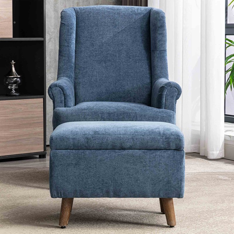 Denim armchair best sale