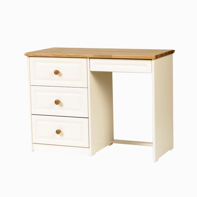 Benedict Zen Creme Oak Trim 3 Drawer Dressing Table Drawers Left