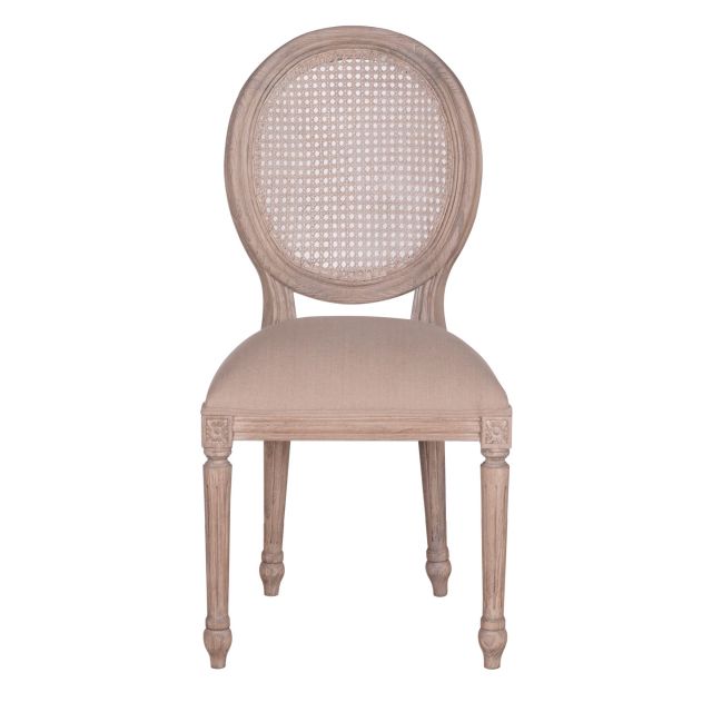 Georgia Rattan Back Dining Chair Rustic Brown With Beige Seat - Dining